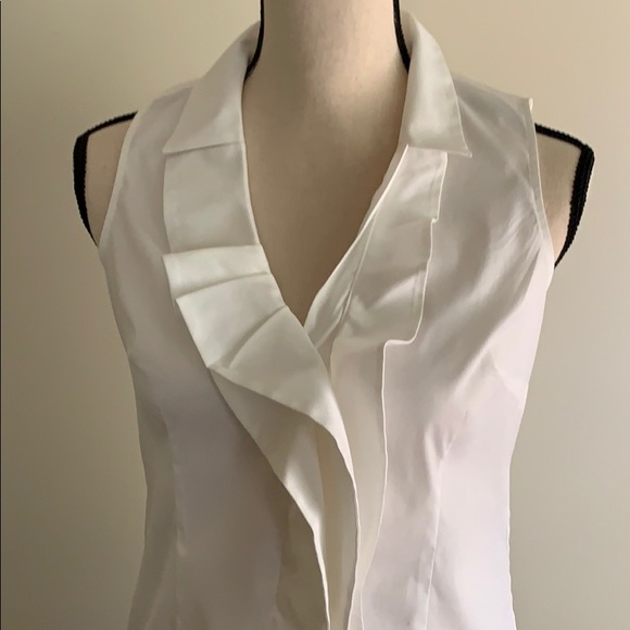 💥ANN TAYLOR VINTAGE PETITE WHITE BLOUSE - Picture 4 of 8